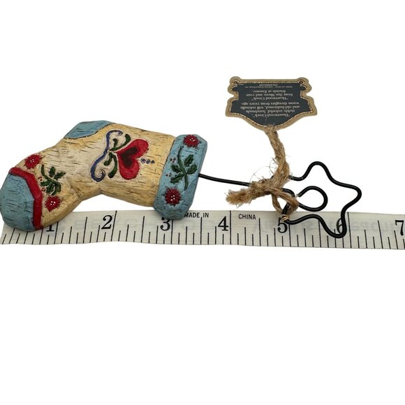 Jim Shore 2003 Heartwood Creek Enesco Stockings Christmas Ornament Set of 2 - Picture 3 of 11